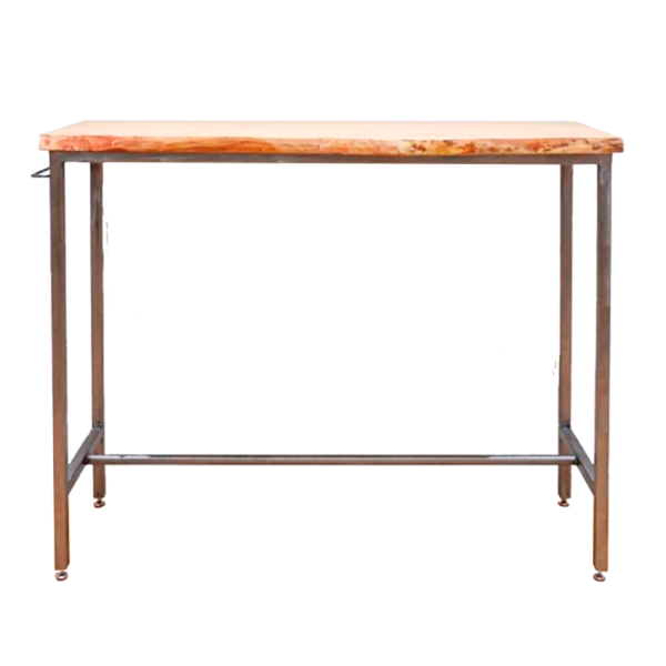 mesa alta bar madera y hierro