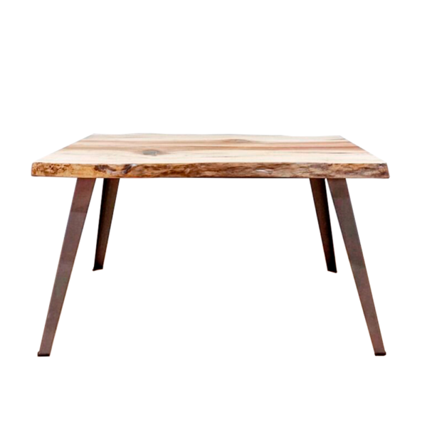 mesa mid century madera maciza y hierro