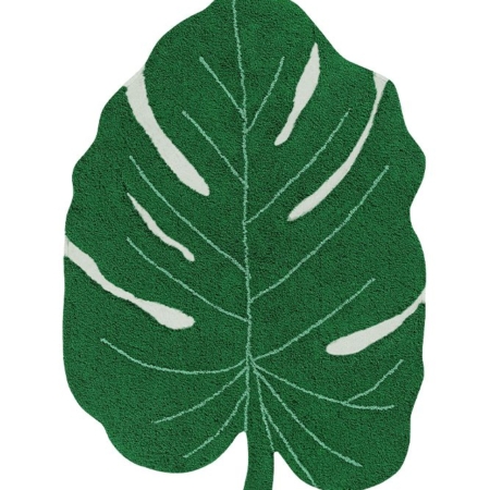 alfombra lavable monstera verde
