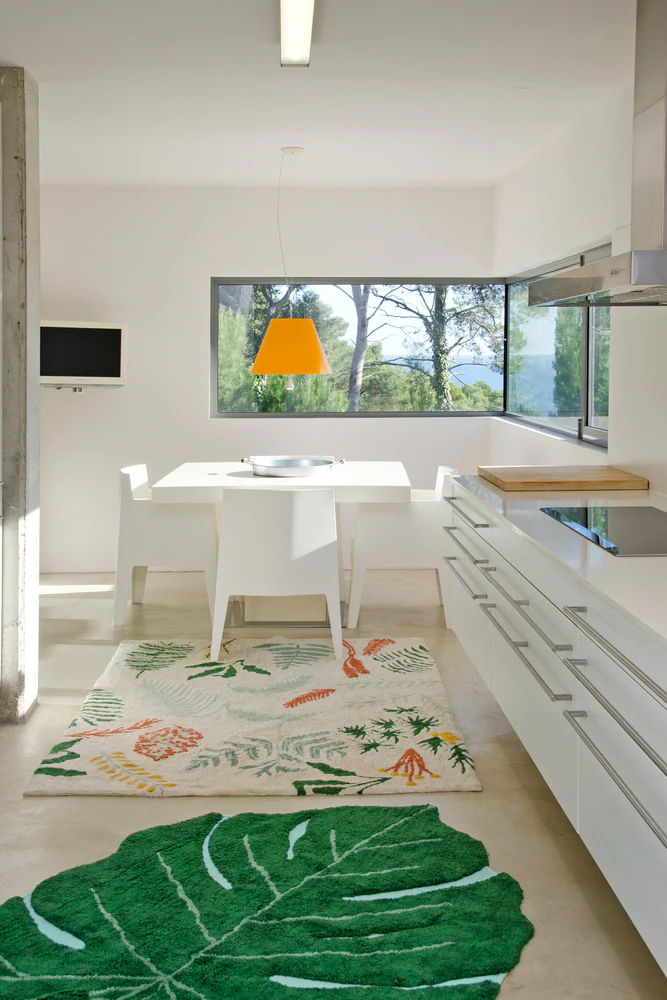 alfombra monstera verde