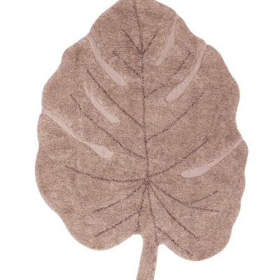 alfombra monstera rosa