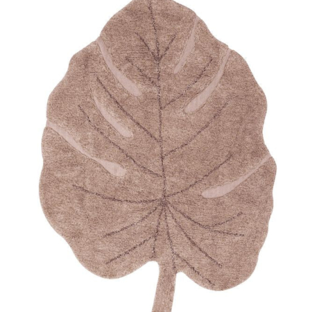 alfombra lavable monstera rosa