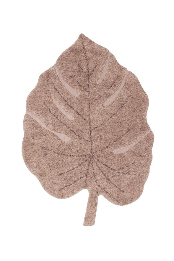 alfombra monstera rosa