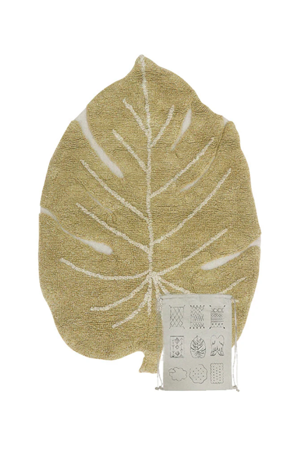 alfombra monstera mini oliva