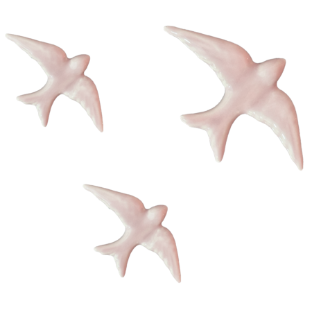 golondrina cerámica rosa