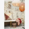 lampara textil flores