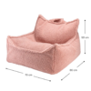 sillon puf borrego rosa