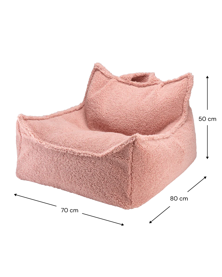 sillon puf borrego rosa