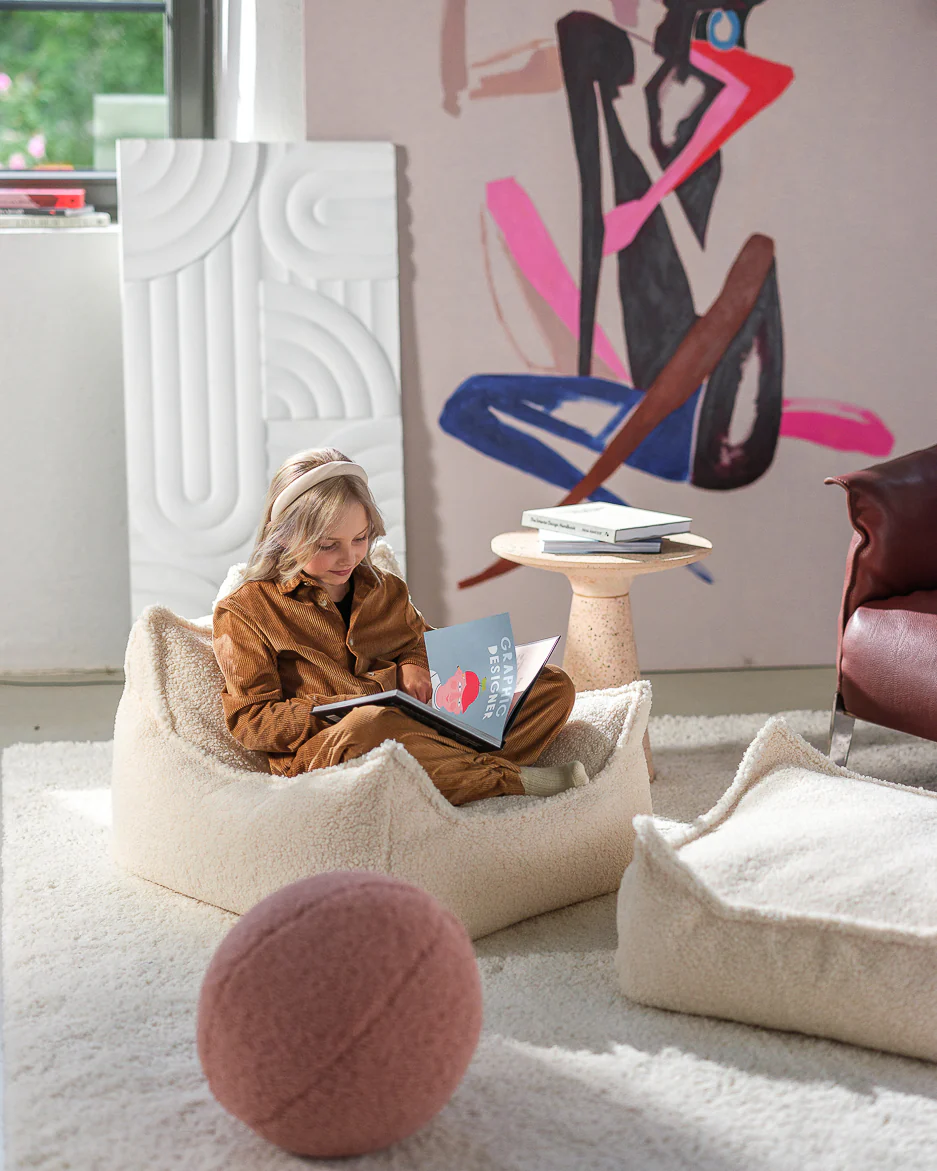 sillon puf borrego blanco