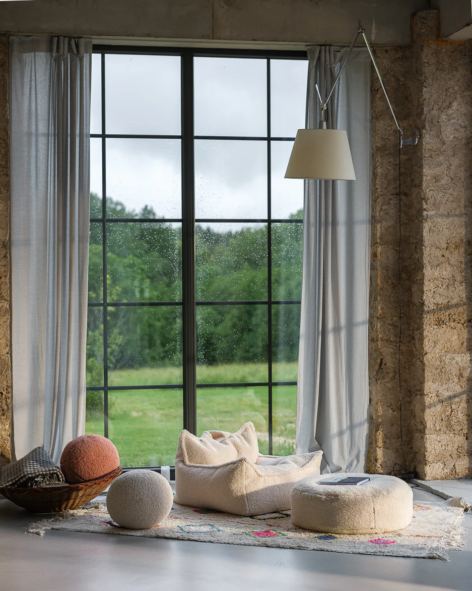 sillon puf borrego blanco