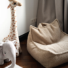 sillon puf borrego crema