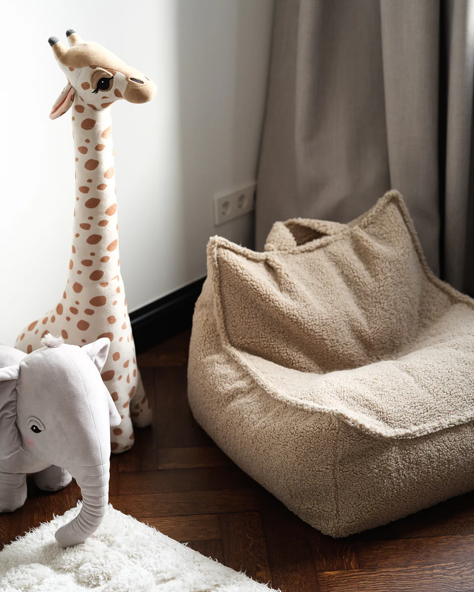 sillon puf borrego crema