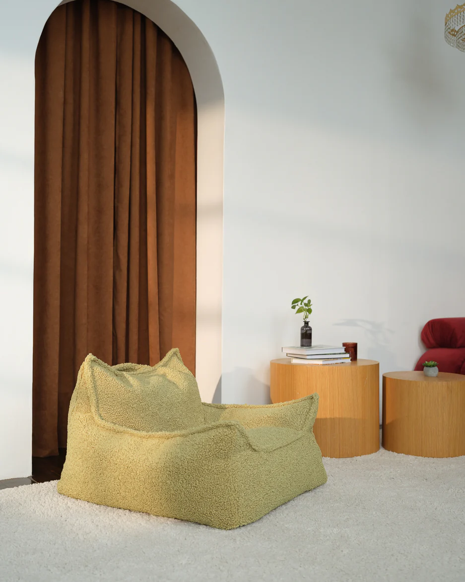 sillon puf borrego verde