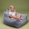 sillon puf pana azul