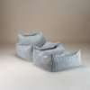 sillon puf pana azul claro