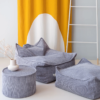 sillon puf pana azul