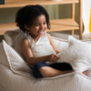 sillon puf pana blanco