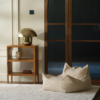 sillon puf pana blanco