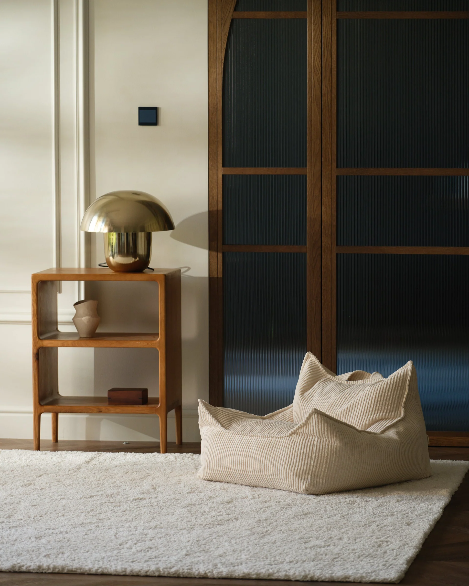 sillon puf pana blanco