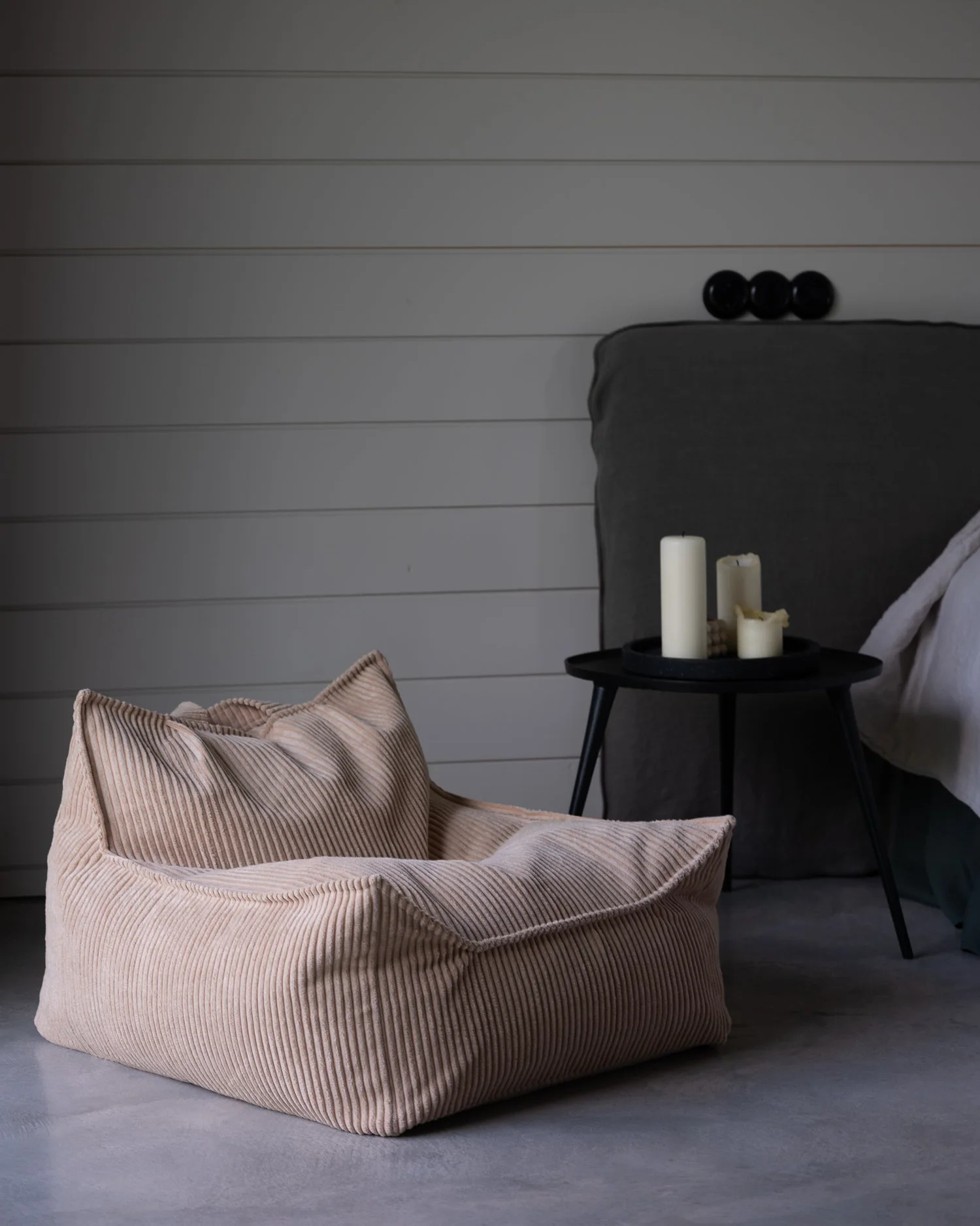 sillon puf pana crema