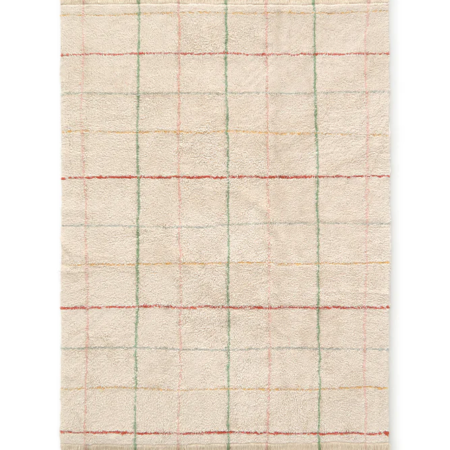 alfombra lavable tartan beige