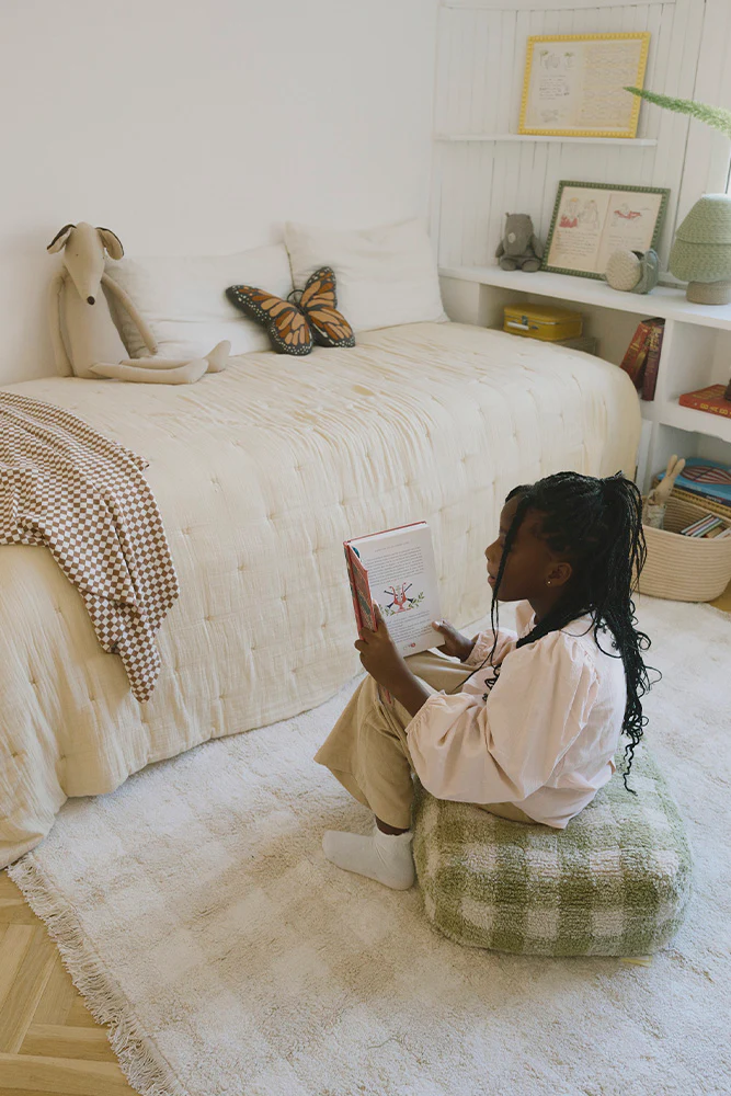 alfombra lavable vichy natural