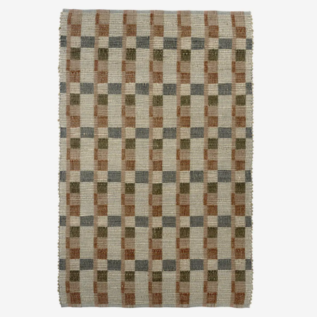 alfombra yute cuadros reversible