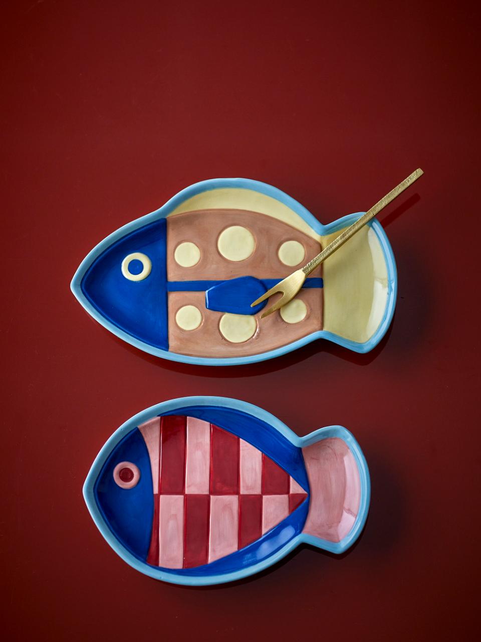 plato pez colorido pink y yellow