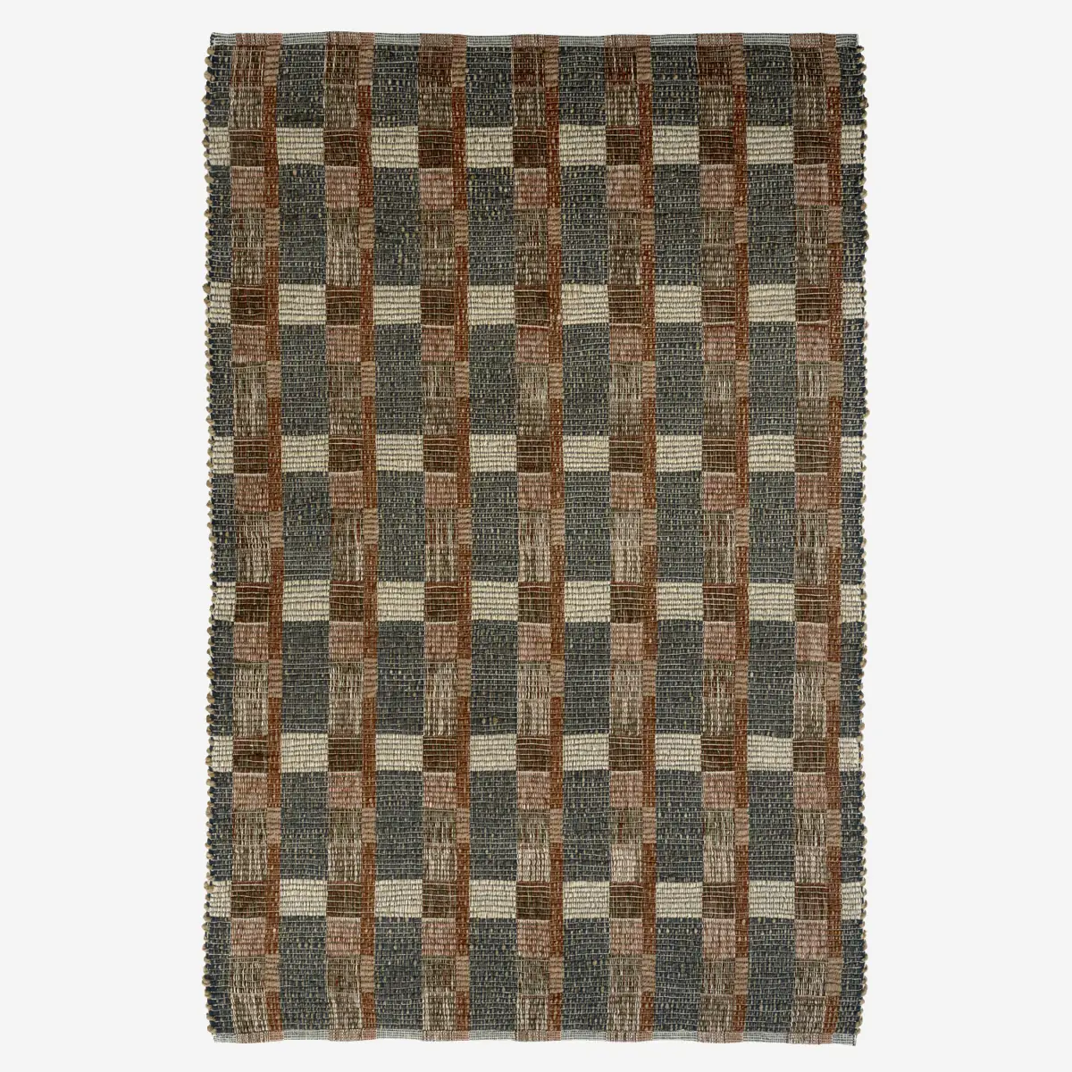 alfombra yute cuadros reversible